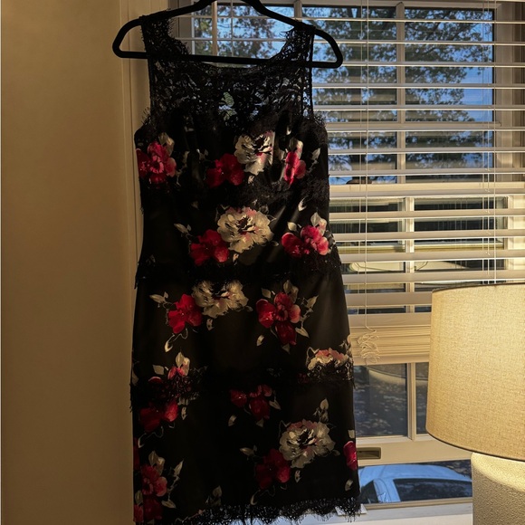 White House/Black Market Dresses & Skirts - Chic Black Floral Lace Dress